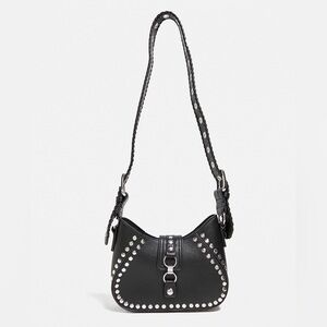 Urban outfitters black studded faux leather western crossbody